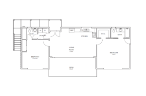 Modern Ranch Accessory Dwelling Unit (ADU) Floor Plan